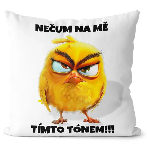 Polštář Nečum na mě – kanárek (Velikost: 40 x 40 cm)