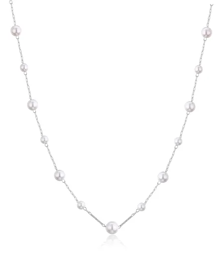 S'Agapõ Slušivý ocelový náhrdelník s umělými perlami Wisdom SWI07