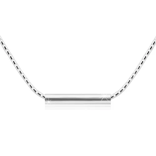 Stříbrný 925 náhrdelník - jemný řetízek z hustě napojovaných oček, rourka