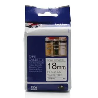 Brother originální páska do tiskárny štítků, Brother, TZE-N241, černý tisk/bílý podklad, nelaminovaná, 8m, 18mm