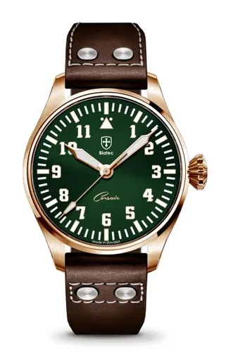 Biatec Corsair Vintage 04 - Tmavě hnědý kožený pilot řemínek