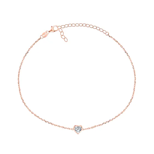 Brilio Silver Minimalistický bronzový náramek Srdce BRC30R