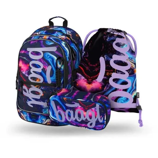 BAAGL 3 SET CORE MARBLE Školní set, mix, velikost