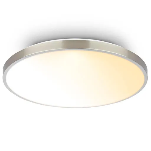 BRILONER Competo stropní svítidlo pr.38 cm - 24W, 2600lm, stmívatelné, dálkový ovladač, CCT teplá/neutrální bílá, matný nikl 3906012