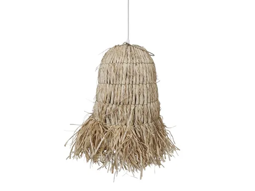 Přírodní závěsné světlo s lýkovým stínidlem Raffia - Ø 28*32cm/ E27/ 40W Chic Antique