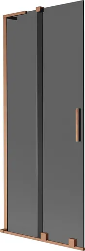 MEXEN/S Velar L dvoukřídlá posuvná vanová zástěna 80 x 150, grafit, měď kartáčovaná 896-080-003-41-65