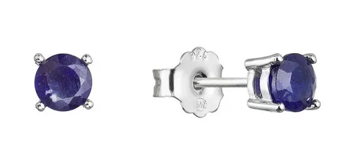 Evolution Group - Pavona Stříbrné náušnice pecky s pravým safírem 11483.3