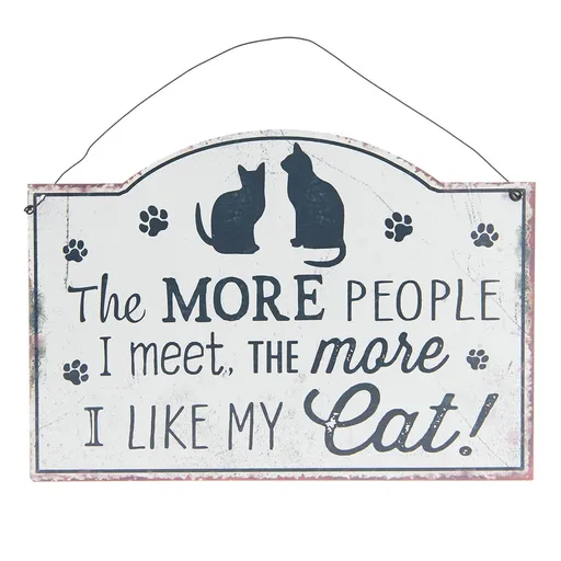 Nástěnná kovová cedule More people - 27*19 cm Clayre & Eef