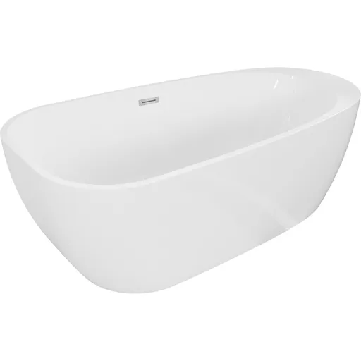 MEXEN/S Giada volně stojící vana 170 x 90, bílá lesk, sifon a přepad chrom 52741709000-01