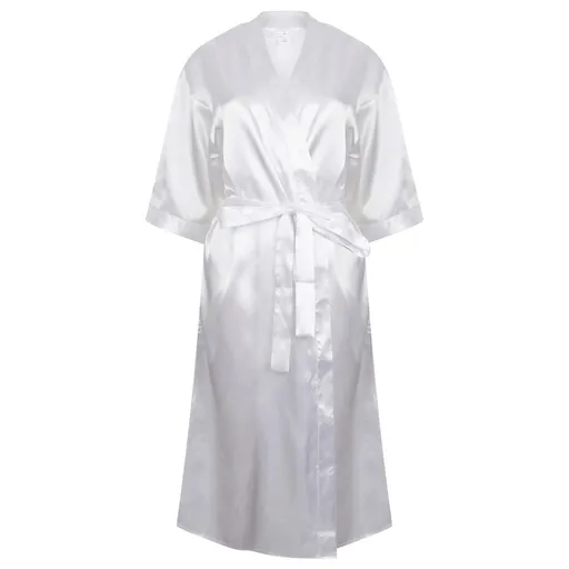 Towel City Dámský saténový župan - Bílá | XS/S