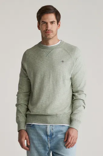 SVETR GANT COTTON SLUB C-NECK KALAMATA GREEN