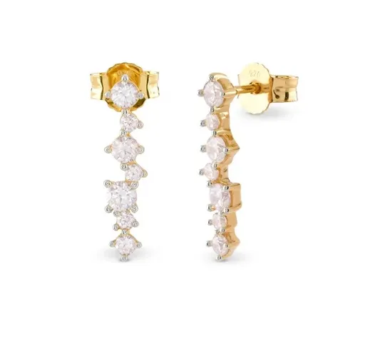 Guess Pozlacené visací náušnice Jardin JSBE04490JWYGT/U