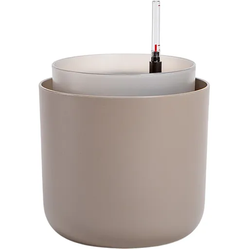 Plastia Samozavlažovací květináč Tolita hnědá, pr. 19 cm, pr. 19 cm