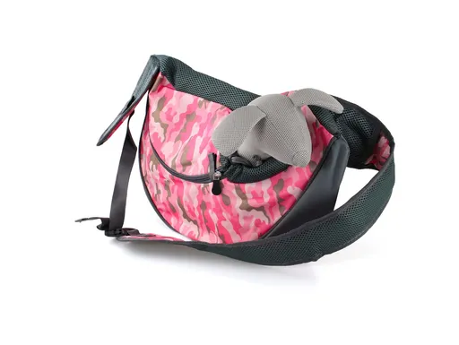 Vsepropejska Travel 2 taška pro psa přes rameno Barva: Růžový-maskáč, Dle váhy psa: do 2 kg
