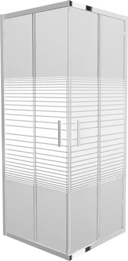 MEXEN Rio sprchový kout čtverec 90x90 cm proužky, chrom 860-090-090-01-20