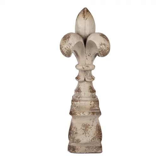 Béžová antik dekorace lilie Fleur-de-lis - Ø 25*66 cm Clayre & Eef