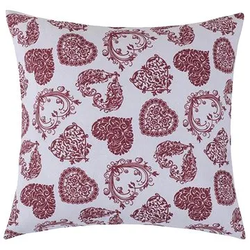 BELLATEX DITA polštářek 45 × 45cm 55/407 - krajkové srdce (9552)