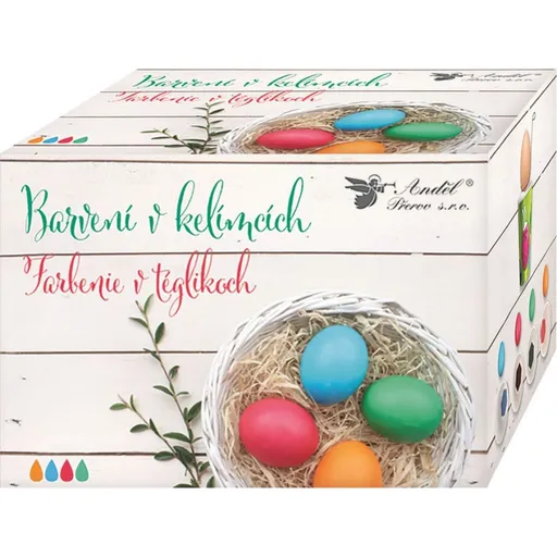 Kelímky 4 ks včetně barev na vajíčka, držáček