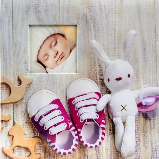 Dětské fotoalbum pro 500 foto 10x15 cm Bunny růžové