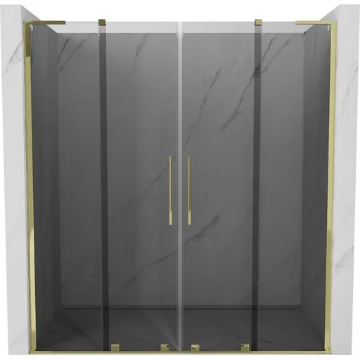 MEXEN/S Velar L Duo posuvné sprchové dveře 200, grafit, zlatá 871-200-003-42-50