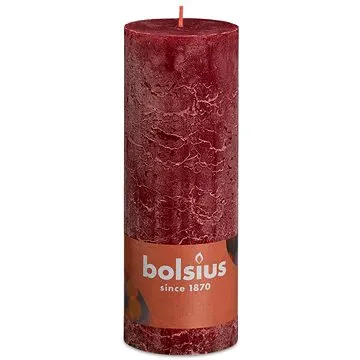 BOLSIUS rustikální sloupová sametově červená 190 × 68 mm (8717847143037)