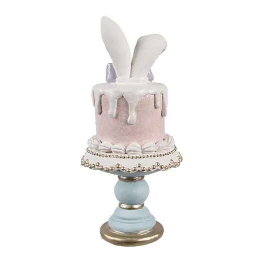 Dekorace dortík na podnose s králičími oušky - Ø 9*19 cm Clayre & Eef