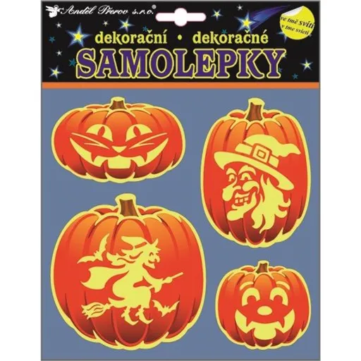 Samolepky svítící ve tmě dýně 23 x 18 cm