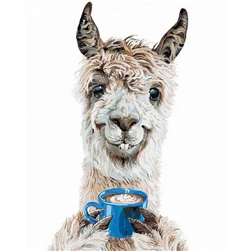 Malování podle čísel - Lama a káva (Holly Simental) (HRAbz33125nad)