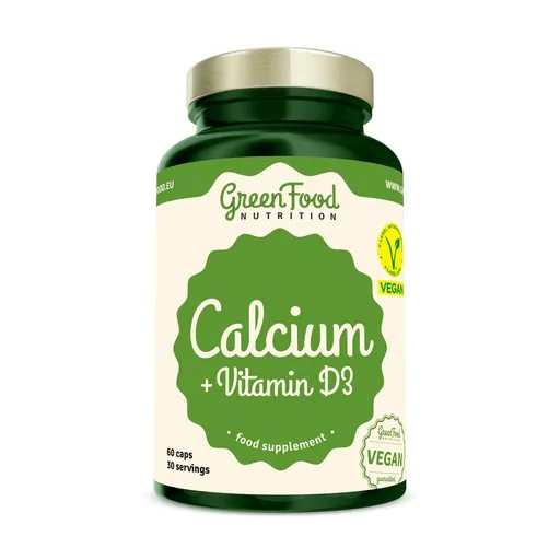 GreenFood Nutrition Calcium + Vitamín D3 60 kapslí