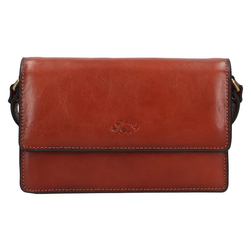 Kožená dámská crosbody kabelka Katana Roosa - hnědá