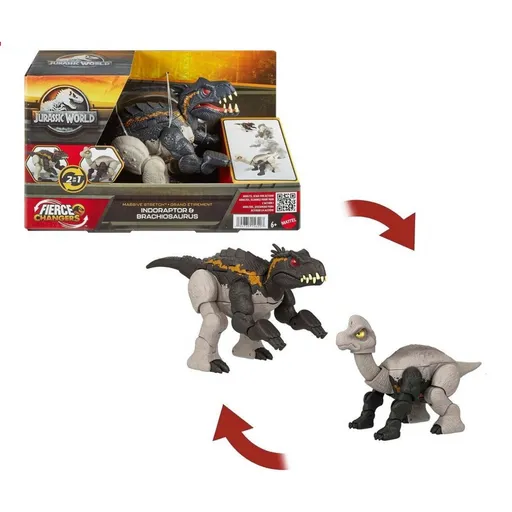 Jurassic World dinosaurus s transformací dvojité nebezpečí Indoraptor a Brachiosaurus