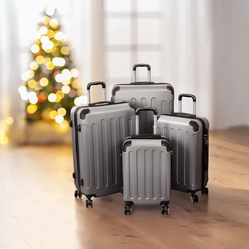 PM Euro-Trading Cestovní kufry Avalon, sada 4 ks, stříbrné