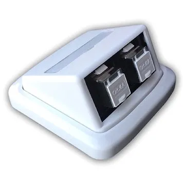 Datacom ABB Tango Datová zásuvka STP CAT6A 2xRJ45 Skey bílá (2395)