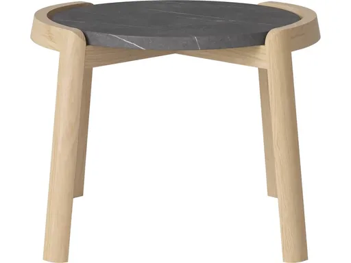 Konferenční stolek Mix Ø46 cm, více variant - Bolia Varianta: Pietra Grey marble | White pigmented oiled oak, Solid | v. 35 cm
