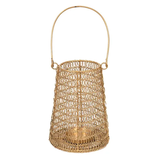 Měděná antik drátěná lucerna Vanessa - Ø15*21 cm Clayre & Eef