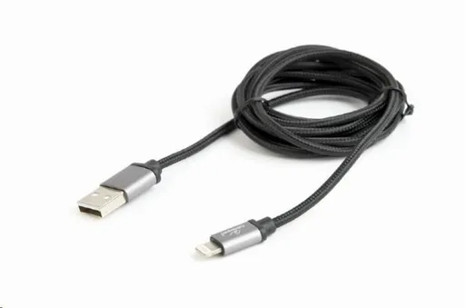 GEMBIRD Kabel USB 2.0 Lightning (IP5 a vyšší) nabíjecí a synchronizační kabel, opletený, 1, 8m, černý, blister