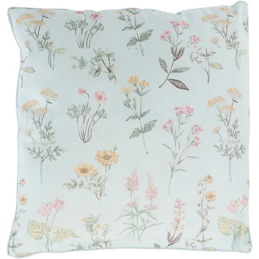 Polštář Květy světle modrá, 45 x 45 cm