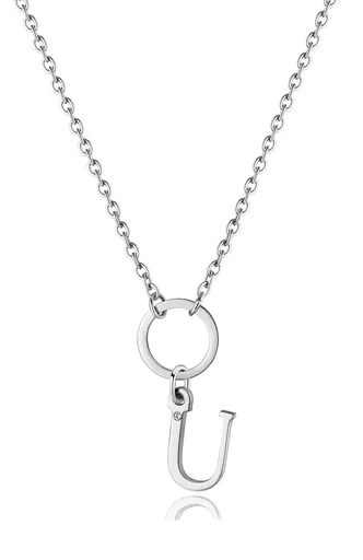 S'Agapõ Dámský ocelový náhrdelník s písmenem U Happy SHAC84