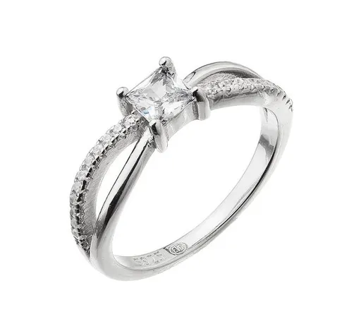 Evolution Group - Pavona Moderní stříbrný prsten s čirými zirkony 15016.1 crystal 56 mm