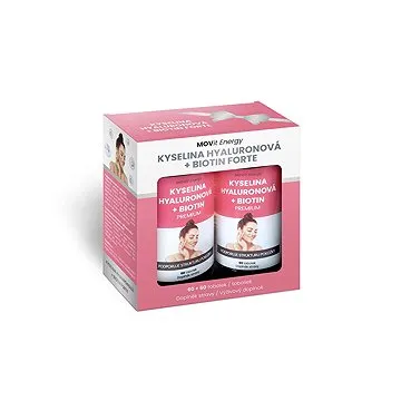 MOVit Beauty Dárkový Balíček Kyselina hyaluronová + Biotin FORTE 60+60 kapslí (8594202101198)