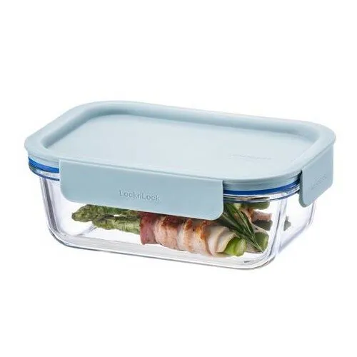 LOCKnLOCK Dóza skleněná obdélníková CLEAR, 630 ml, mint, 630 ml