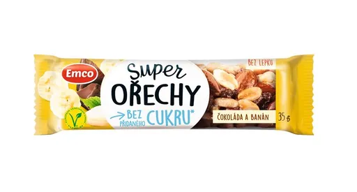 Emco Super ořechy tyčinka Čokoláda a banán 35 g