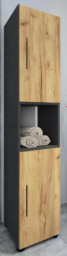 VCM Koupelnová vysoká skříňka Flandu, antracitová