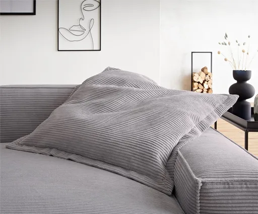 Polštář Sirpio 85x85 cm manšestr stříbrně šedá