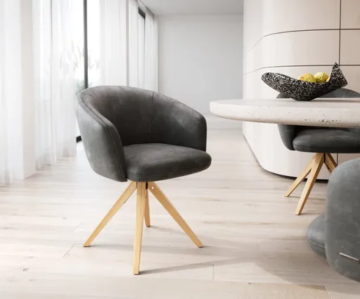 Otočná židle Caja-Flex s područkami dřevěná podnož hranatá