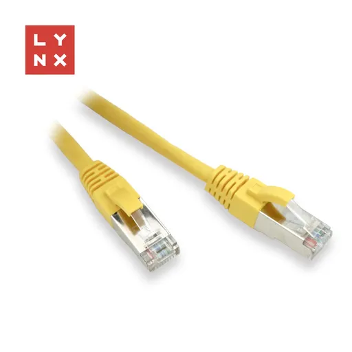 LYNX FTP patch kabel Cat5e PVC, CCA, 0, 1m, žlutý (balení obsahuje 10ks)