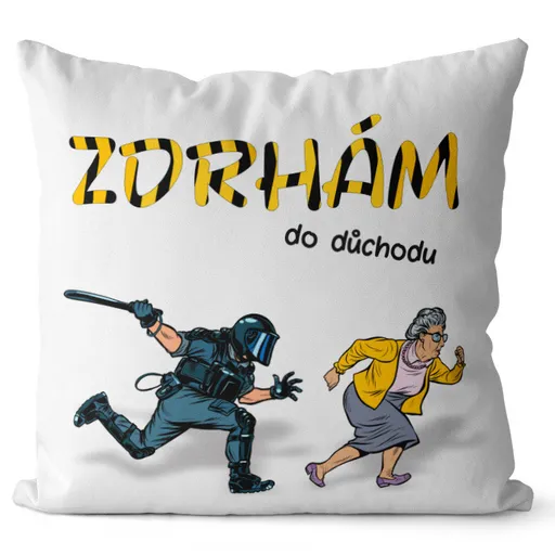 Polštář Zdrhám do důchodu – pro ženy (Velikost: 40 x 40 cm)
