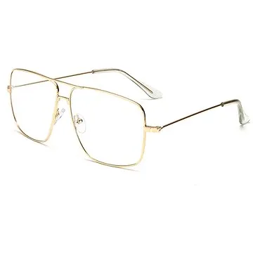 VeyRey Brýle s čirými skly hranaté Miles zlaté (69964)