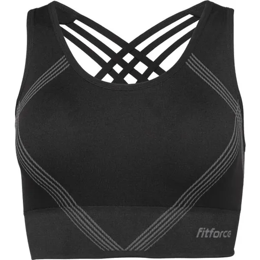 Fitforce GEMA Dámská bezešvá fitness podprsenka, černá, velikost