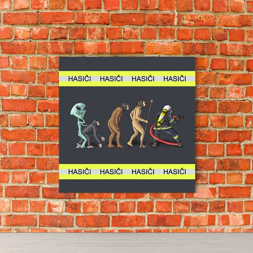 Obraz Evoluce – hasiči (Rozměr obrazu: 70x70)